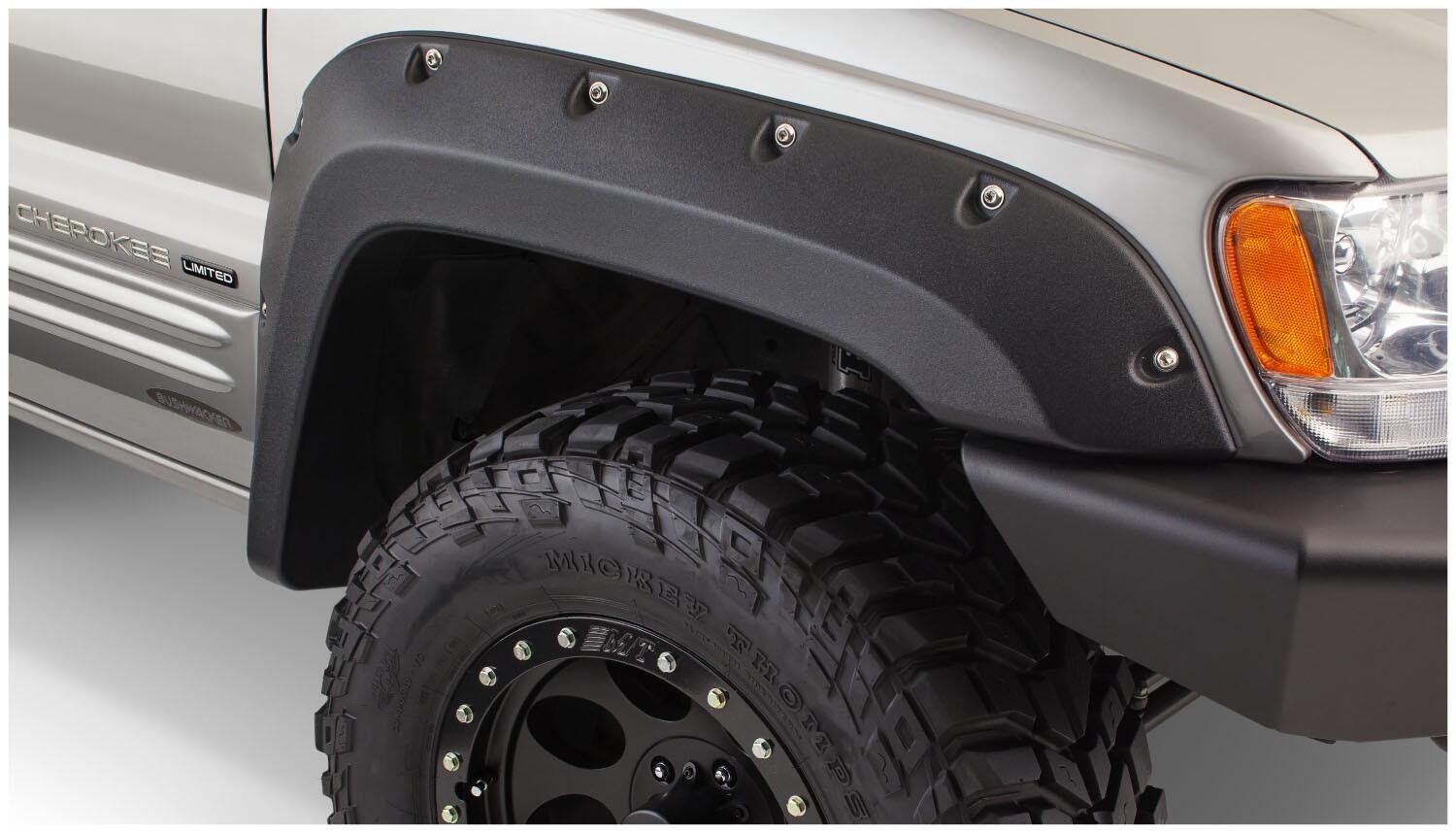 Bushwacker 10071-07 - Cutout Fender Flares (Jeep), 2-Piece Front, Black