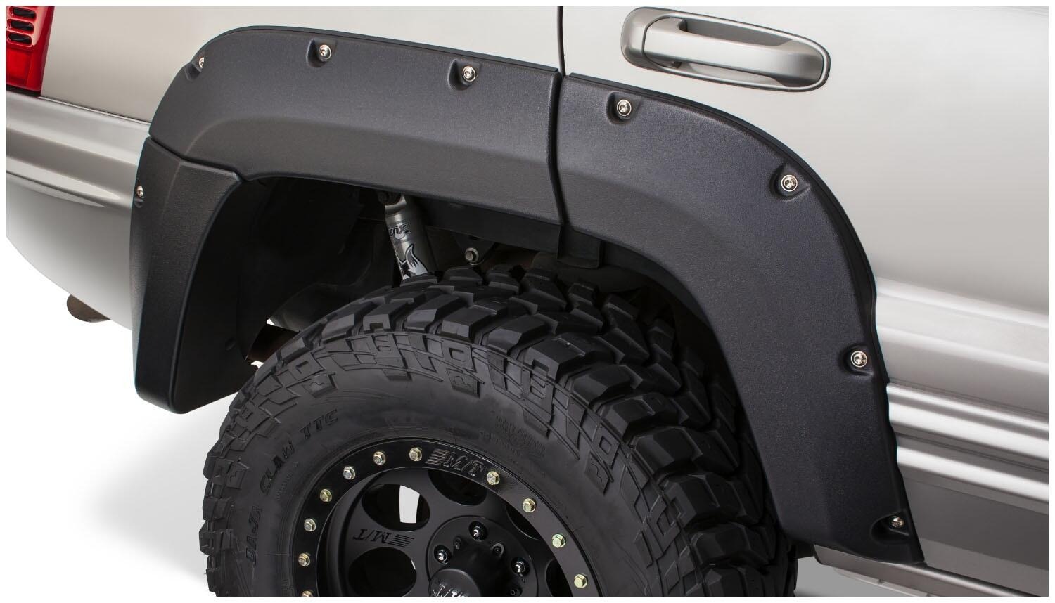 Bushwacker 10072-07 - Cutout Fender Flares (Jeep), 2-Piece Rear, Black
