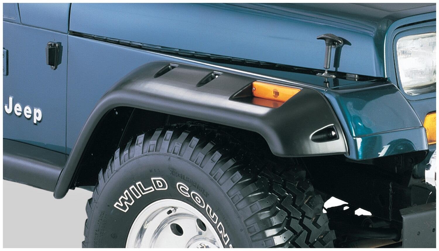 Bushwacker 10909-07 - Cutout Fender Flares (Jeep), 4-Piece Set, Black