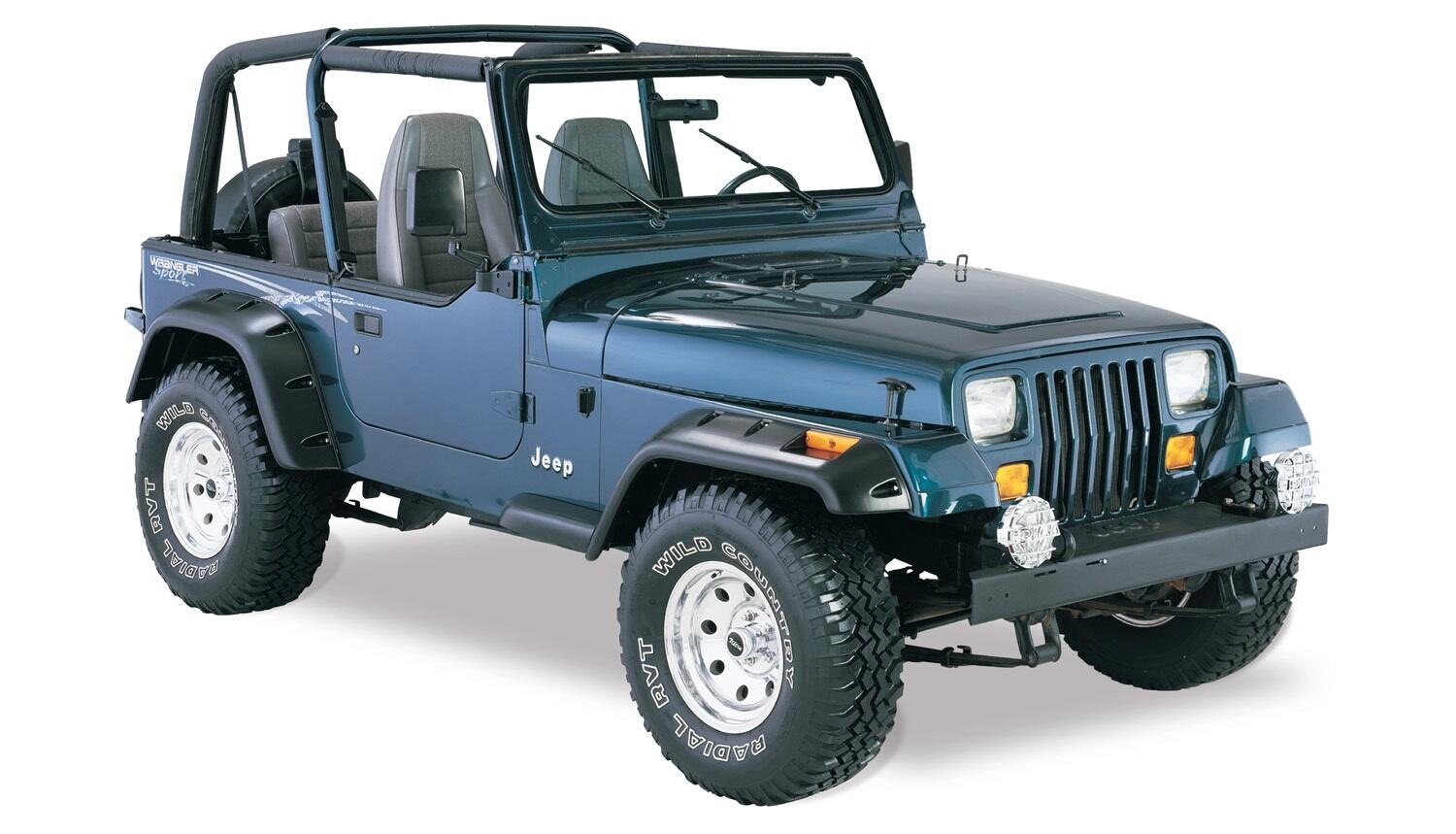 Bushwacker 10909-07 - Cutout Fender Flares (Jeep), 4-Piece Set, Black