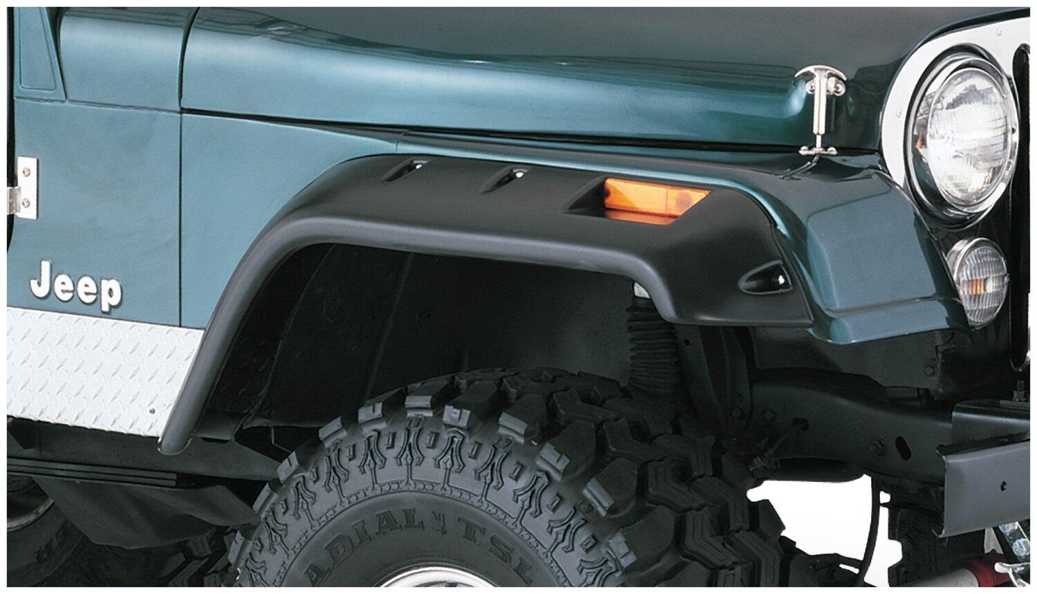 Bushwacker 10910-07 - Cutout Fender Flares (Jeep), 4-Piece Set, Black