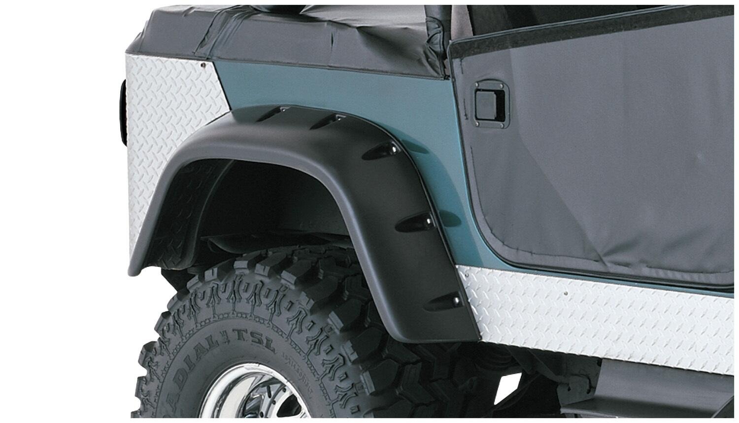 Bushwacker 10910-07 - Cutout Fender Flares (Jeep), 4-Piece Set, Black