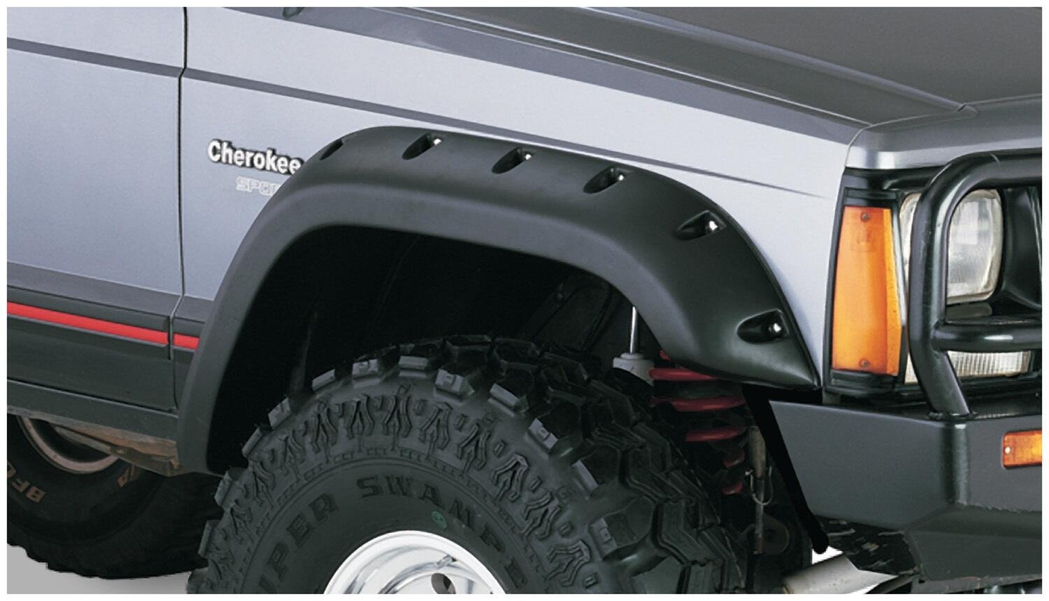 Bushwacker 10911-07 - Cutout Fender Flares (Jeep), 4-Piece Set, Black