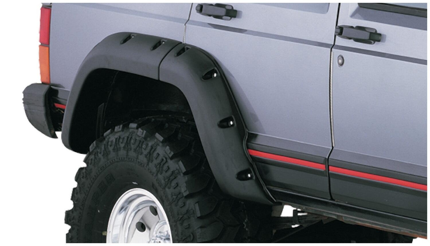 Bushwacker 10911-07 - Cutout Fender Flares (Jeep), 4-Piece Set, Black