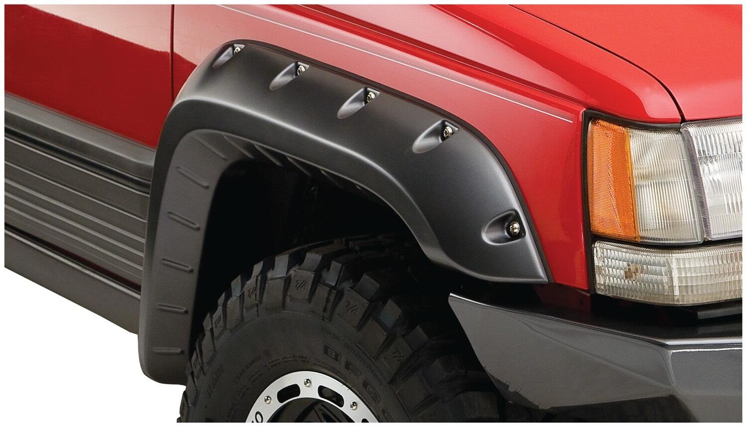 Bushwacker 10916-07 - Cutout Fender Flares (Jeep), 4-Piece Set, Black