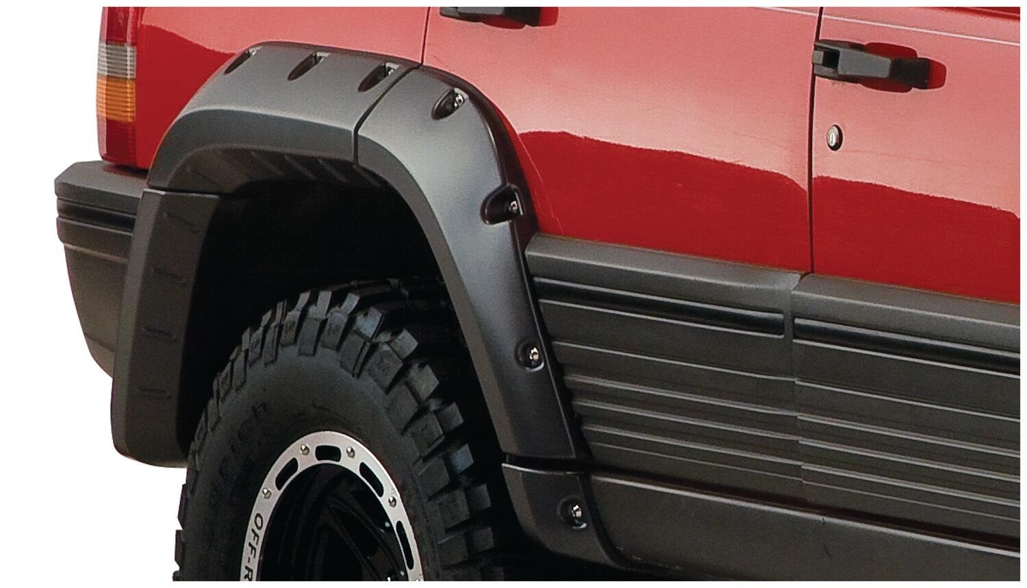 Bushwacker 10916-07 - Cutout Fender Flares (Jeep), 4-Piece Set, Black