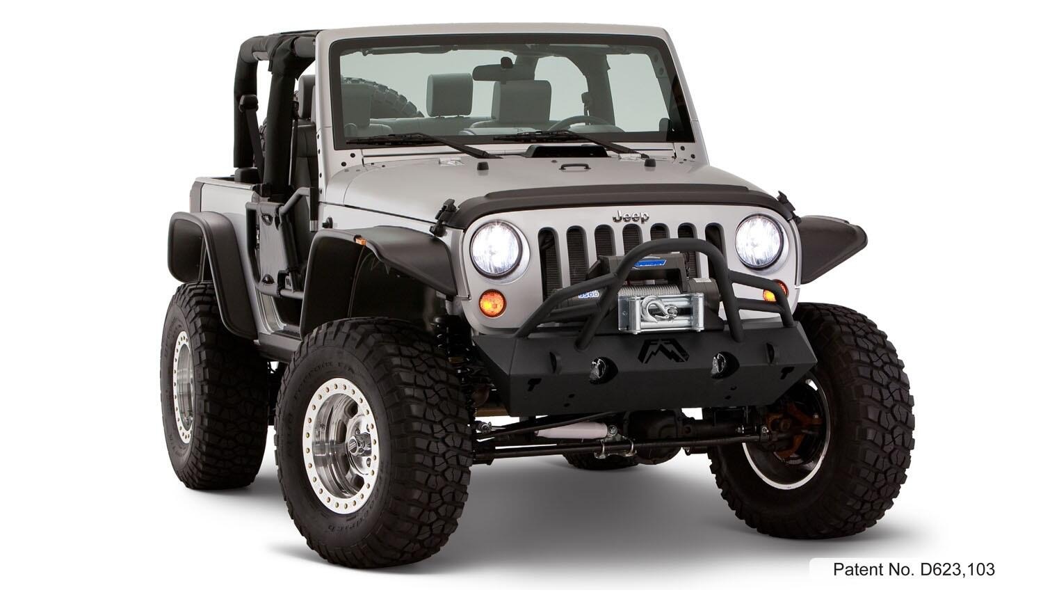 Bushwacker 10919-07 - Flat Style Fender Flares (Jeep), 4-Piece Set, Black