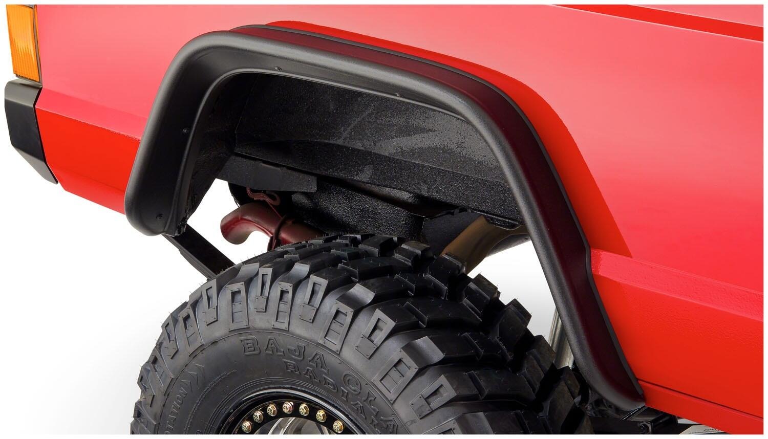 Bushwacker 10922-07 - Flat Style Fender Flares (Jeep), 4-Piece Set, Black
