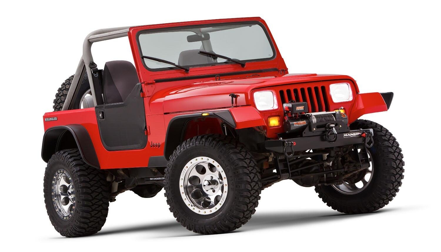 Bushwacker 10924-07 - Flat Style Fender Flares (Jeep), 4-Piece Set, Black