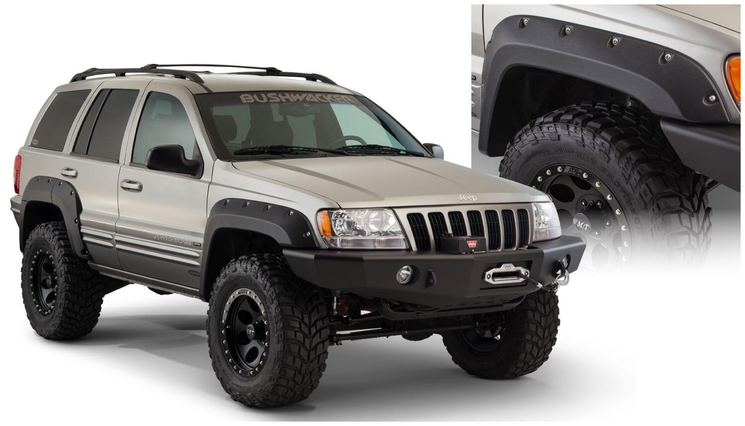 Bushwacker 10926-07 - Cutout Fender Flares (Jeep), 4-Piece Set, Black