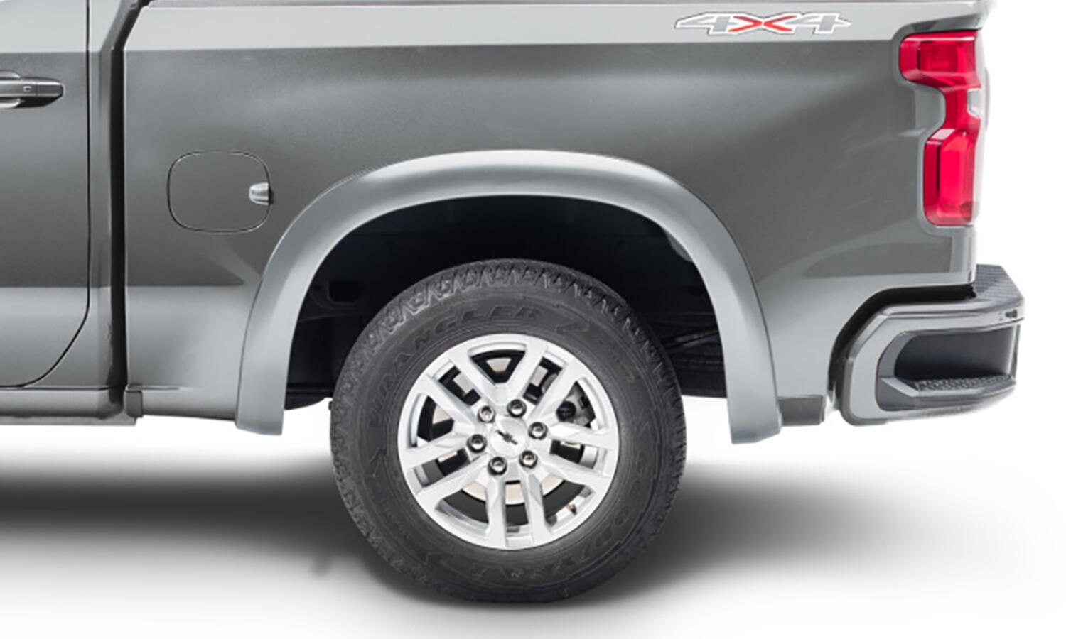 Bushwacker 40930-54 - OE Style Color-Matched Fender Flares, 4-Piece Set, Silver Ice Metallic