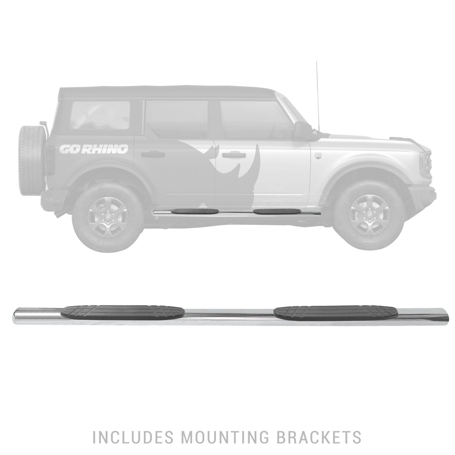 Go Rhino 104412973PS - 1000 Series, Silver, Polished