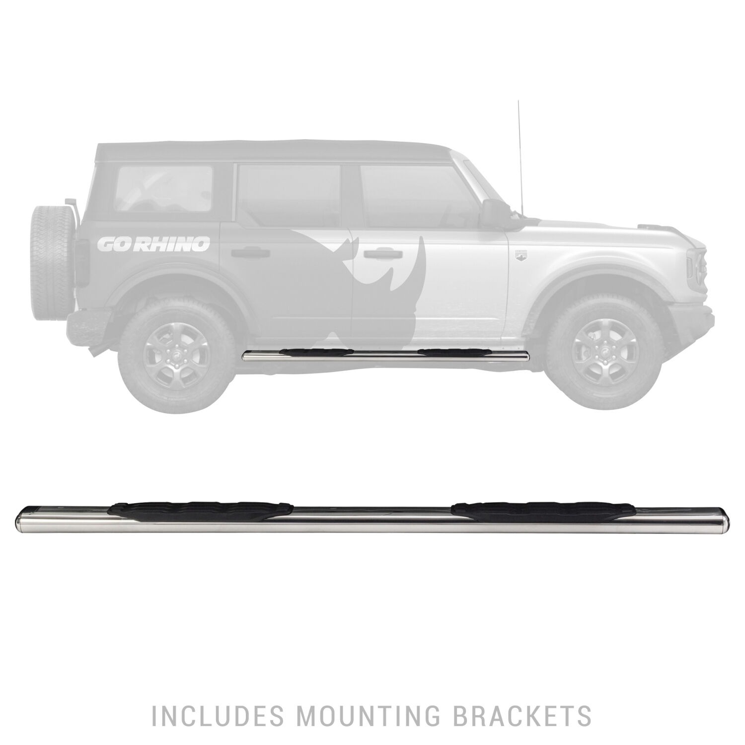 Go Rhino 105412973PS - 1000 Series, Silver, Polished