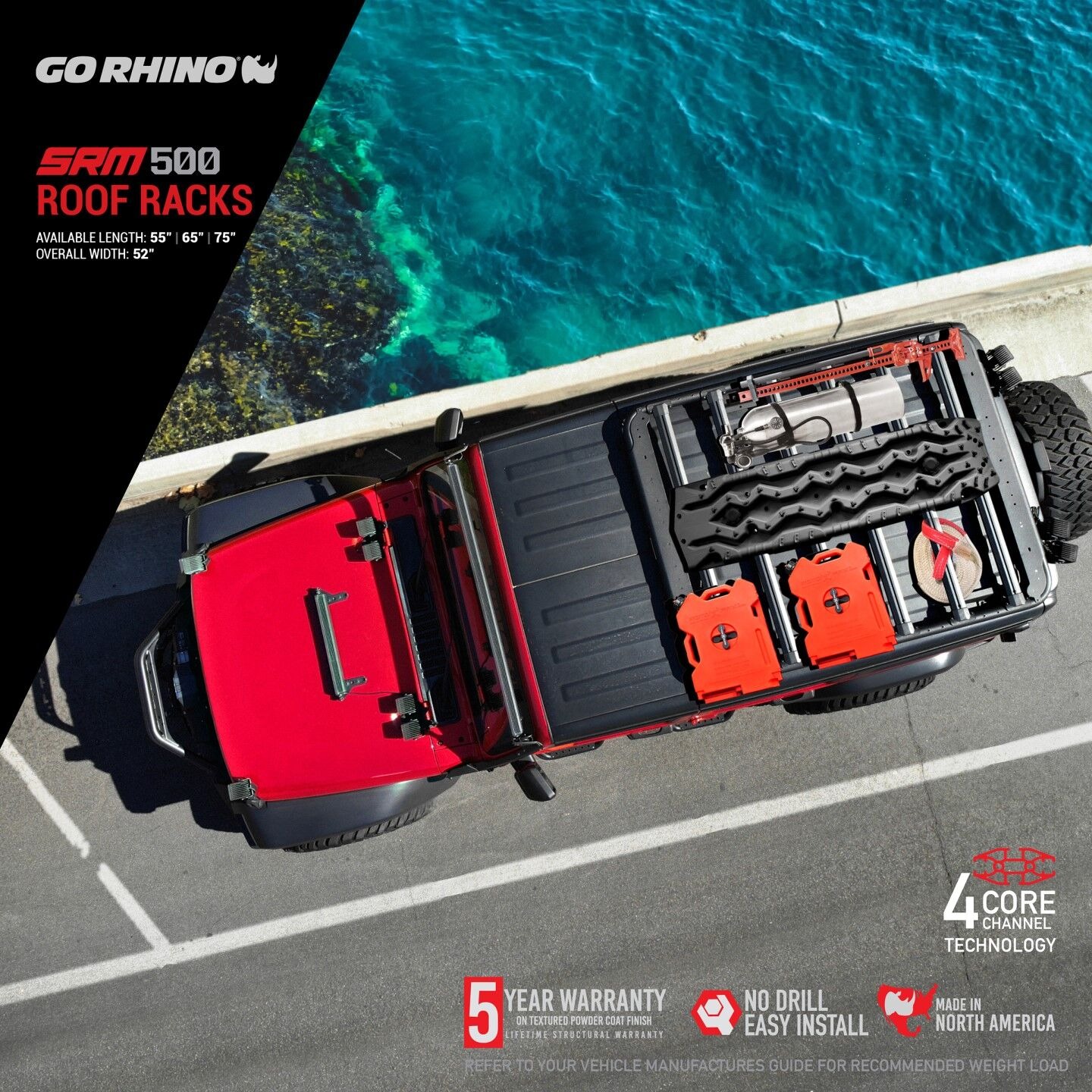Go Rhino 5935055T - SRM Roof Racks, Black, Aluminum