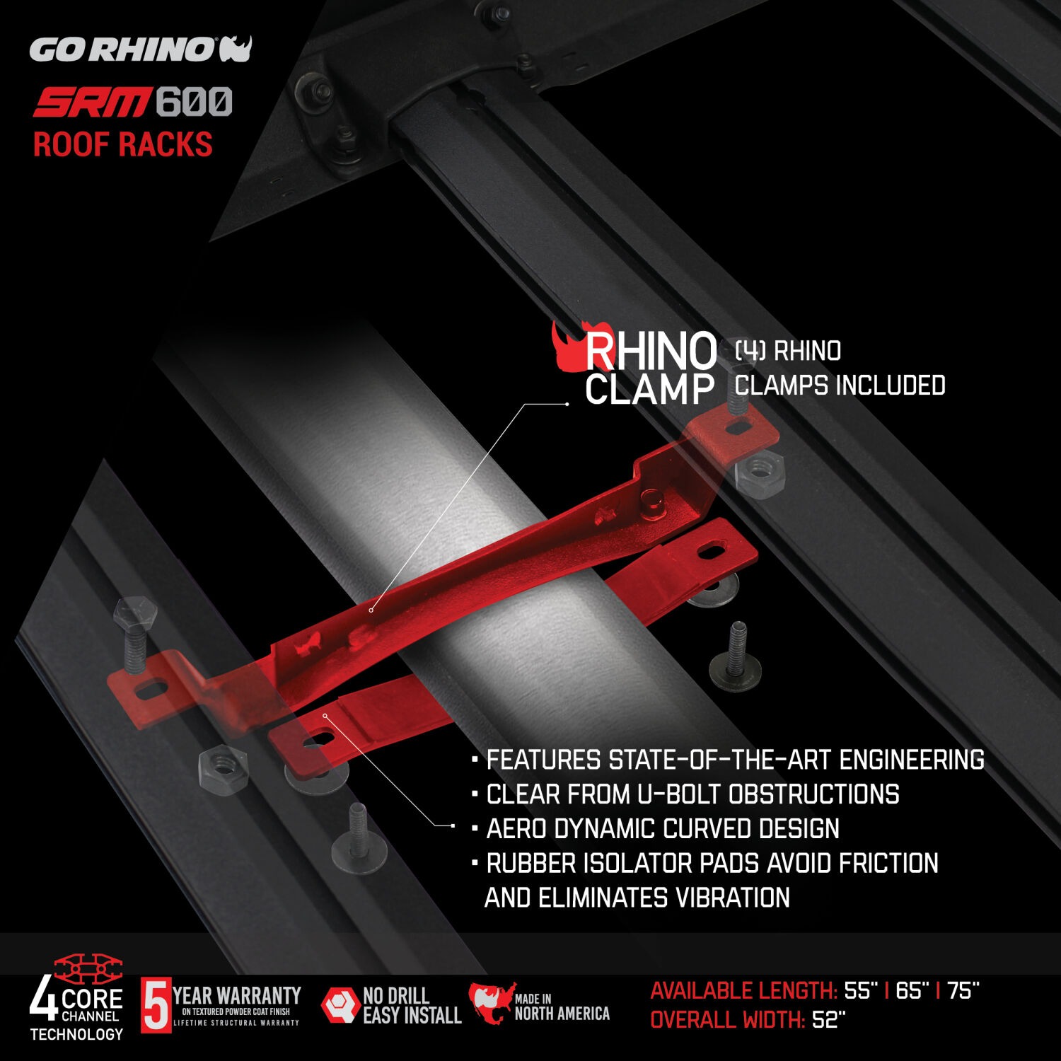 Go Rhino 5936065T - SRM Roof Racks, Black, Aluminum