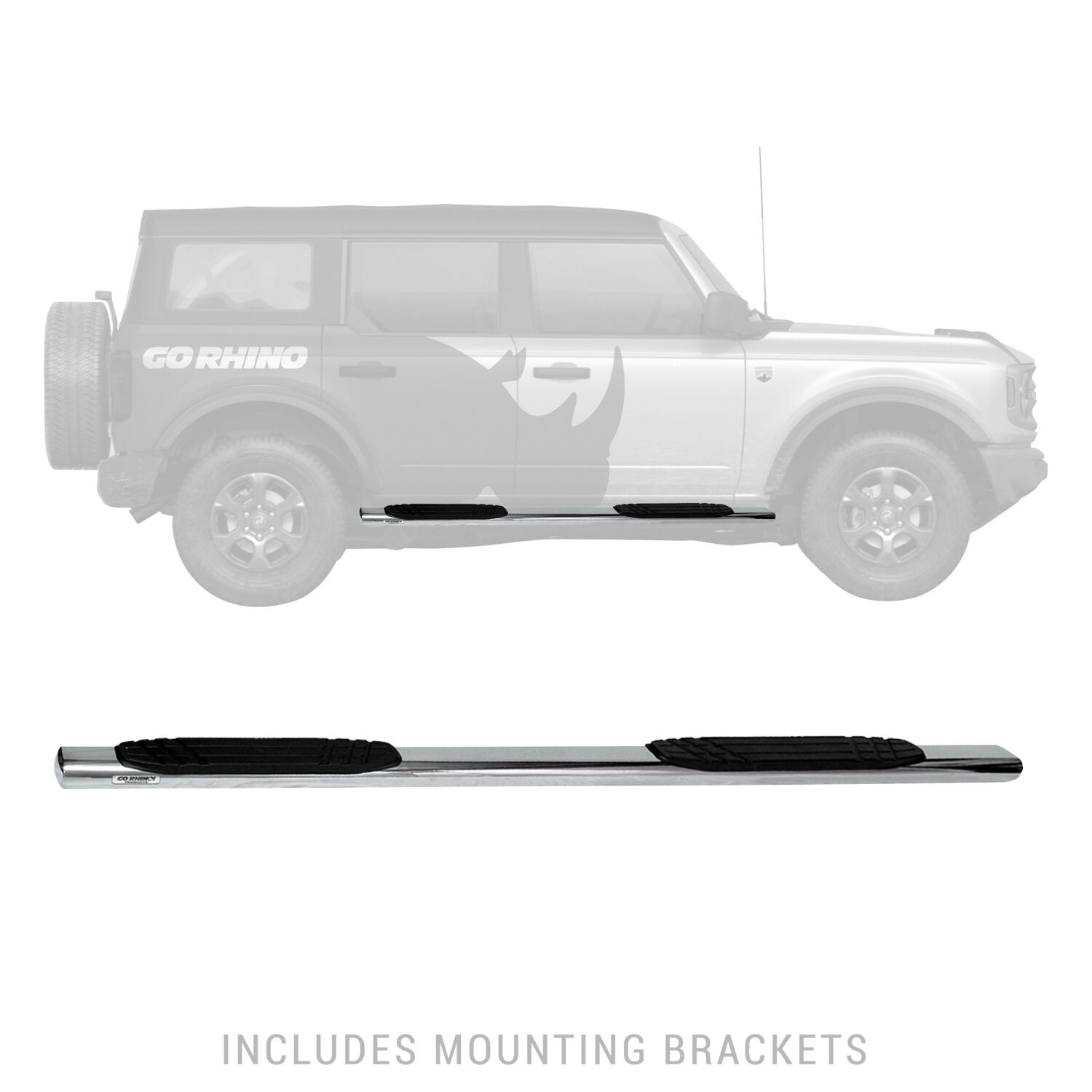Go Rhino 684412971PS - Running Boards & Steps, Silver, Polished