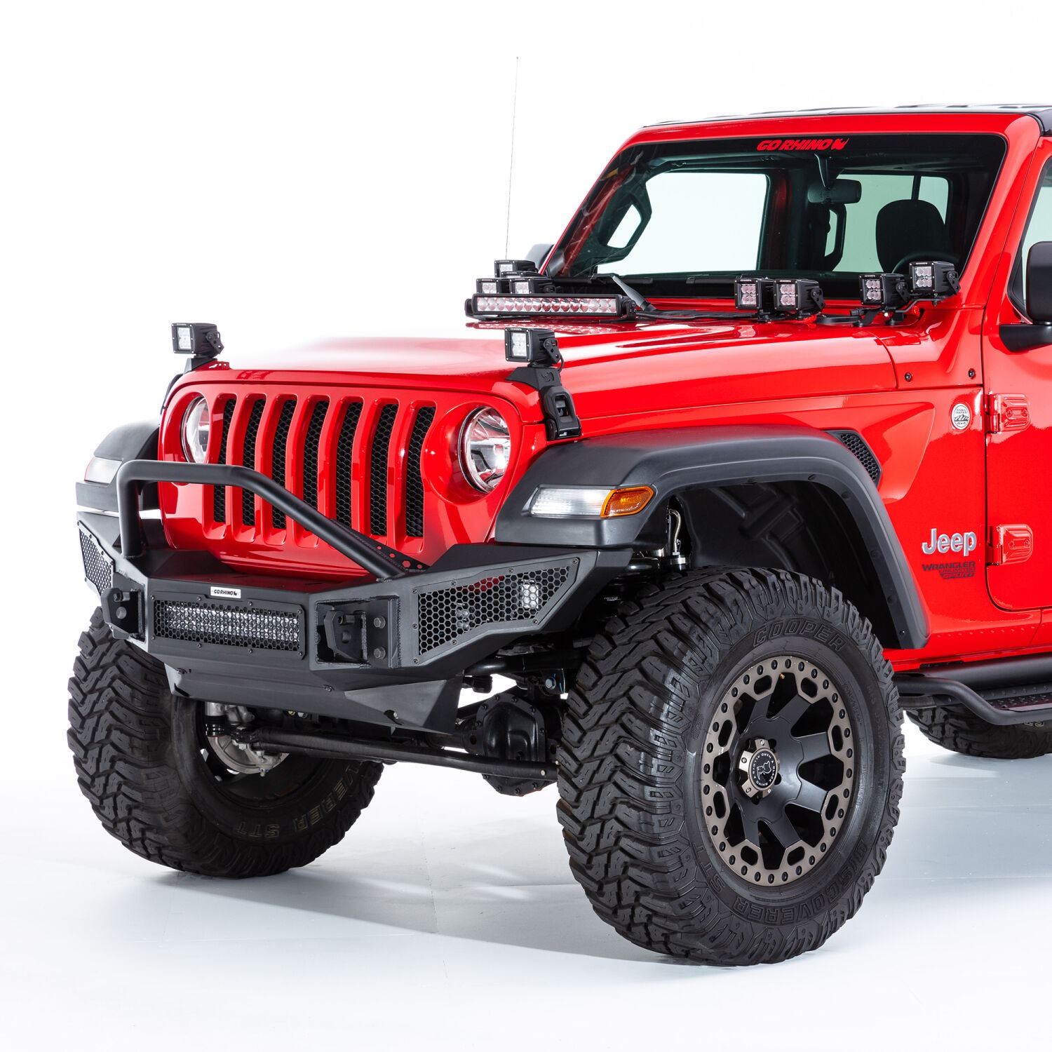 Go Rhino 730035T - Light Mounting Brackets, Black, Jeep Accessory