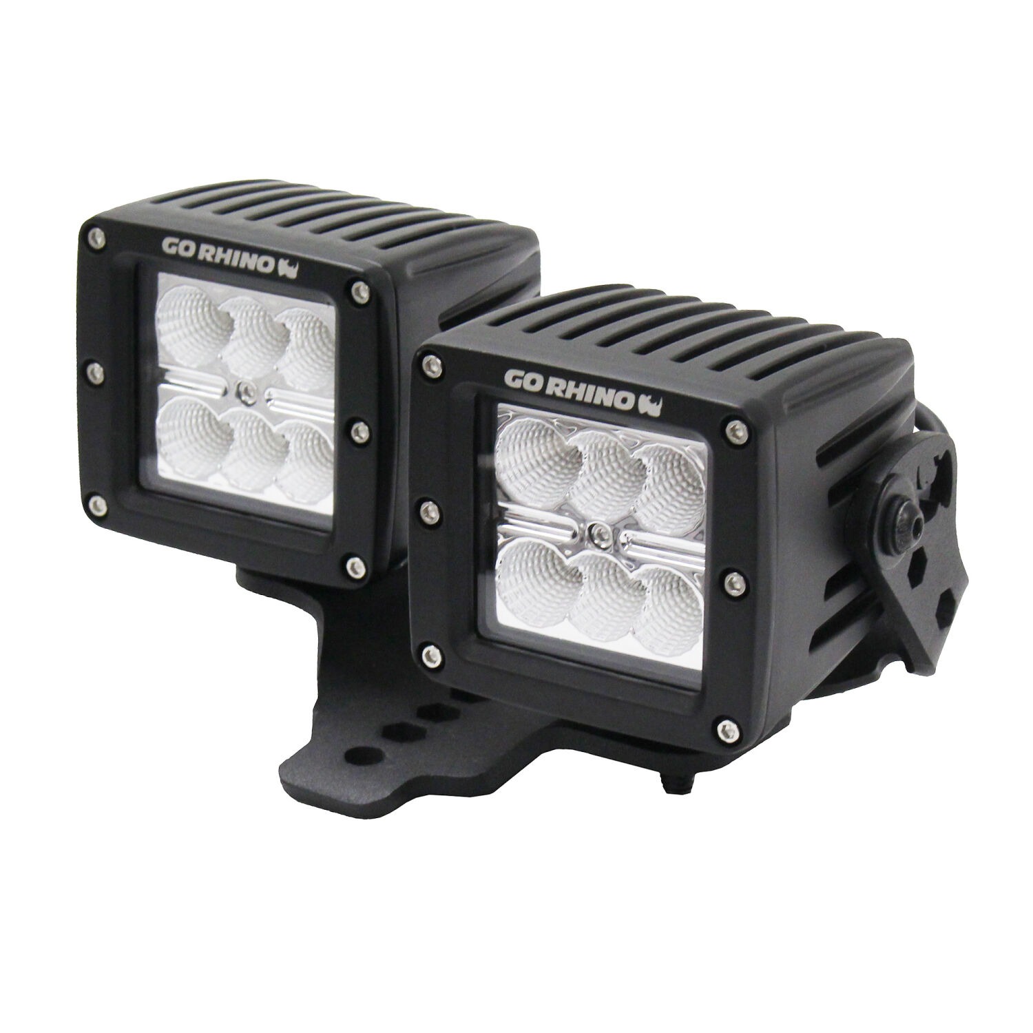 Go Rhino 731230T - Light Mounting Brackets, Black, Jeep Accessory