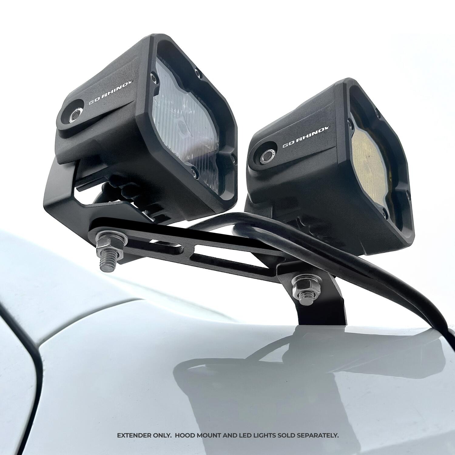 Go Rhino 732400T - Light Mounting Brackets, Black, Steel