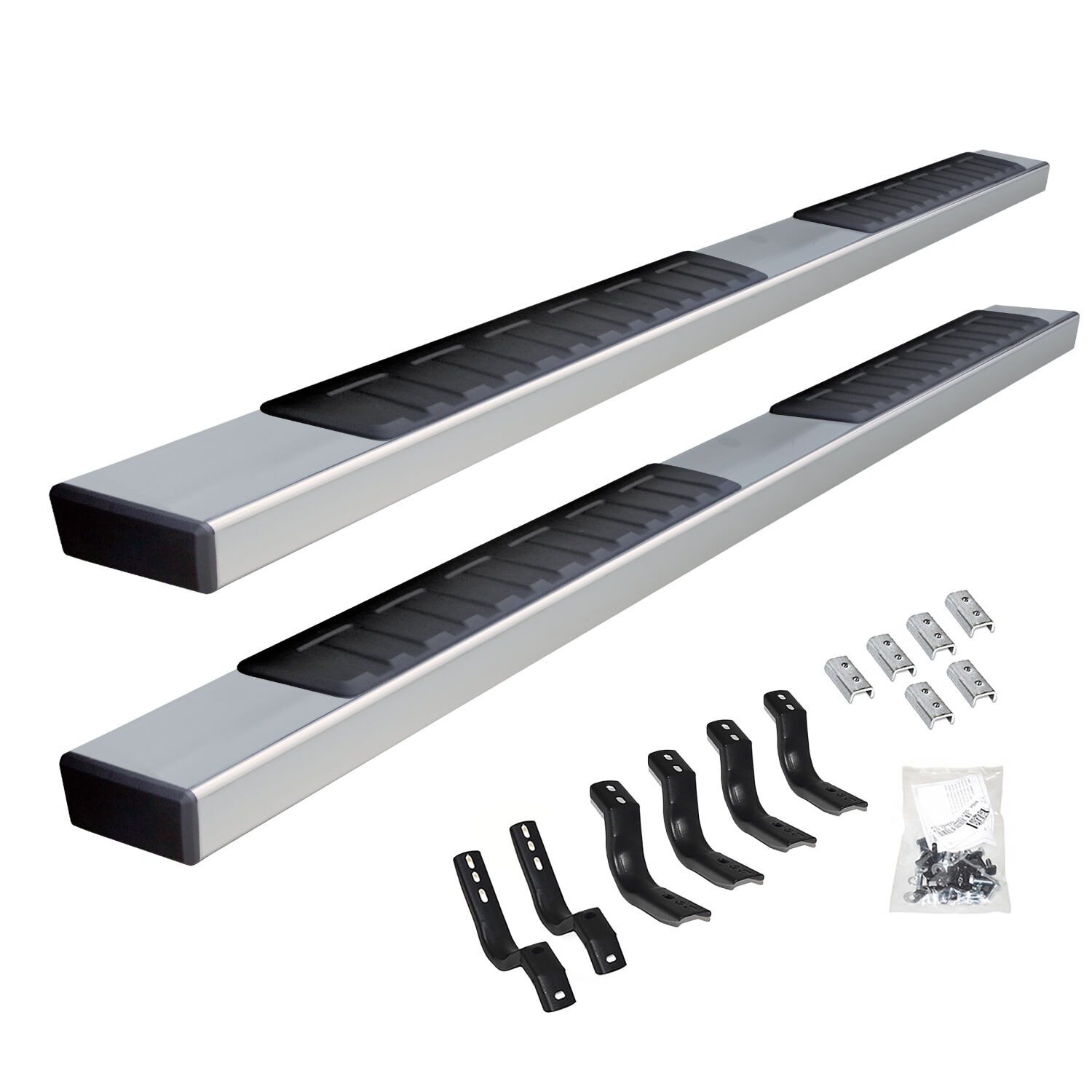 Go Rhino 6862443587PS - Running Boards & Steps, Crew Cab, Silver