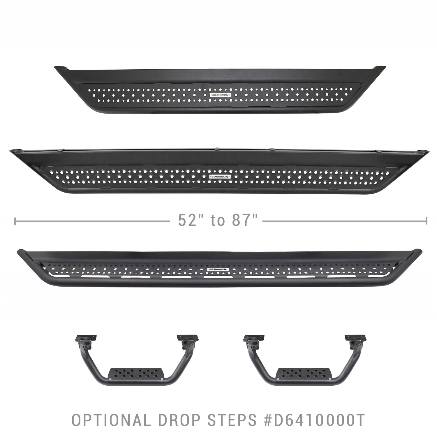 Go Rhino D64306T - Dominator D6 Drop Steps, Crew Cab, Black