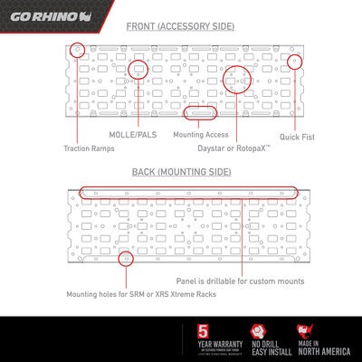 Go Rhino 5950020T - Truck Bed Rack Accessories, Black, SRM