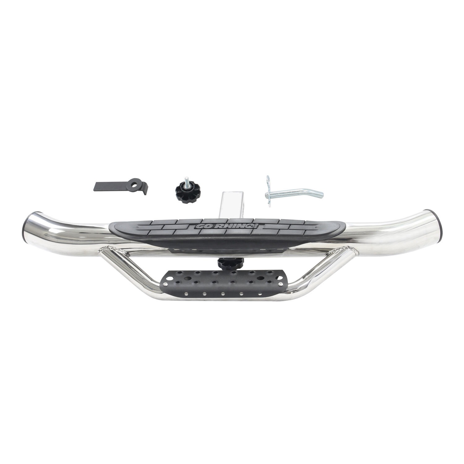 Go Rhino D360PS - Dominator Hitch Step, Silver, Polished Stainless Steel