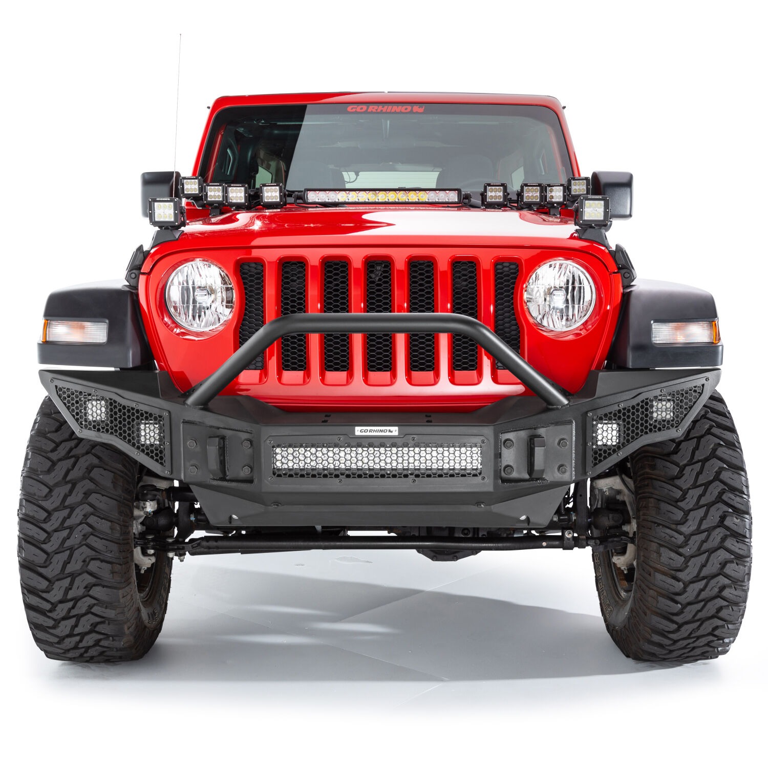 Go Rhino 331201T - Rockline Bumpers, Black, Steel