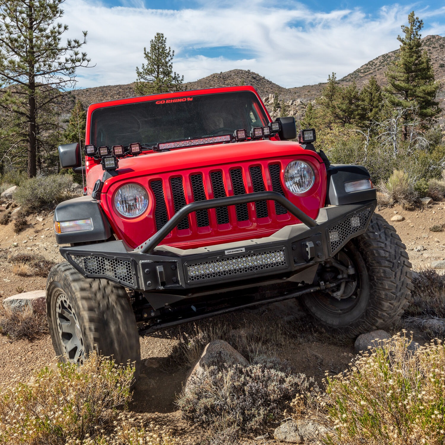 Go Rhino 331201T - Rockline Bumpers, Black, Steel