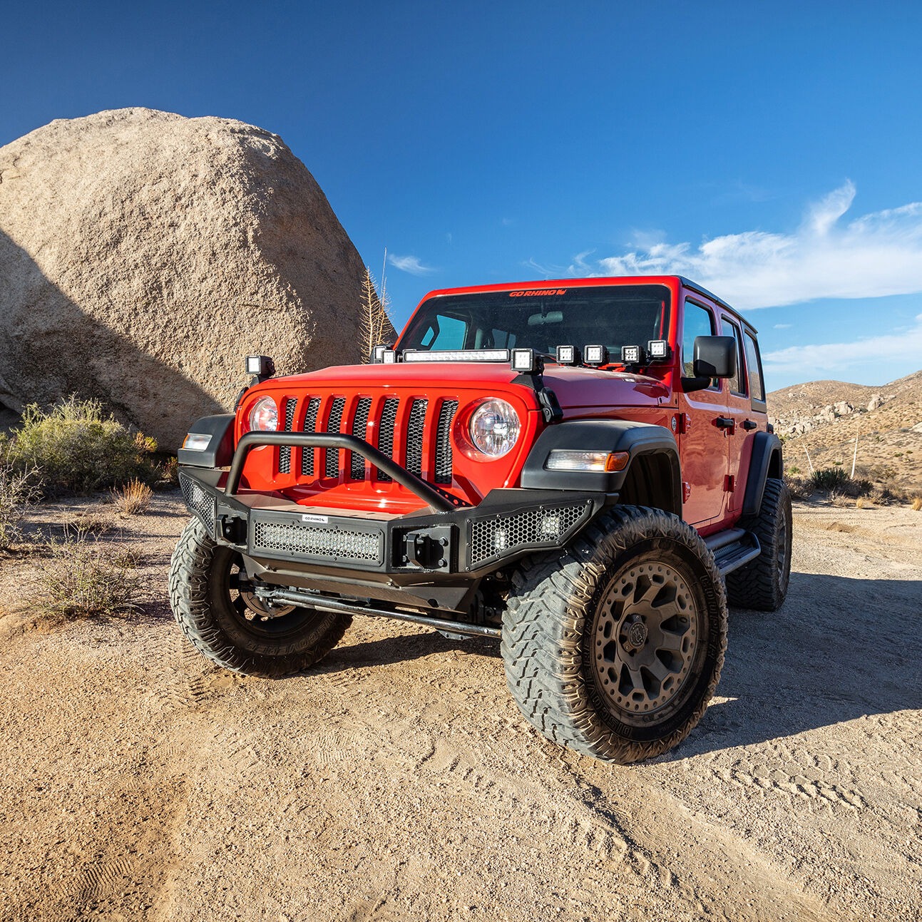 Go Rhino 331201T - Rockline Bumpers, Black, Steel