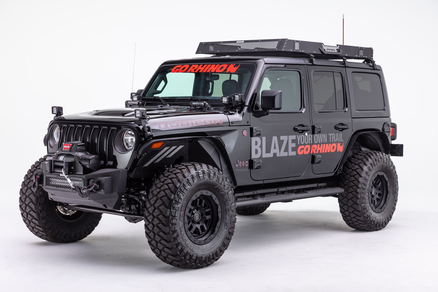 Go Rhino 331100T - Rockline Bumpers, Black, Steel
