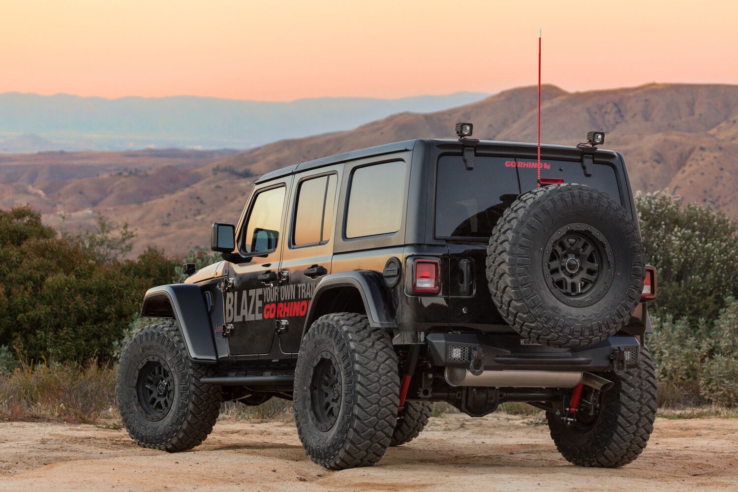 Go Rhino 371100T - Rockline Bumpers, Black, Powder Coated