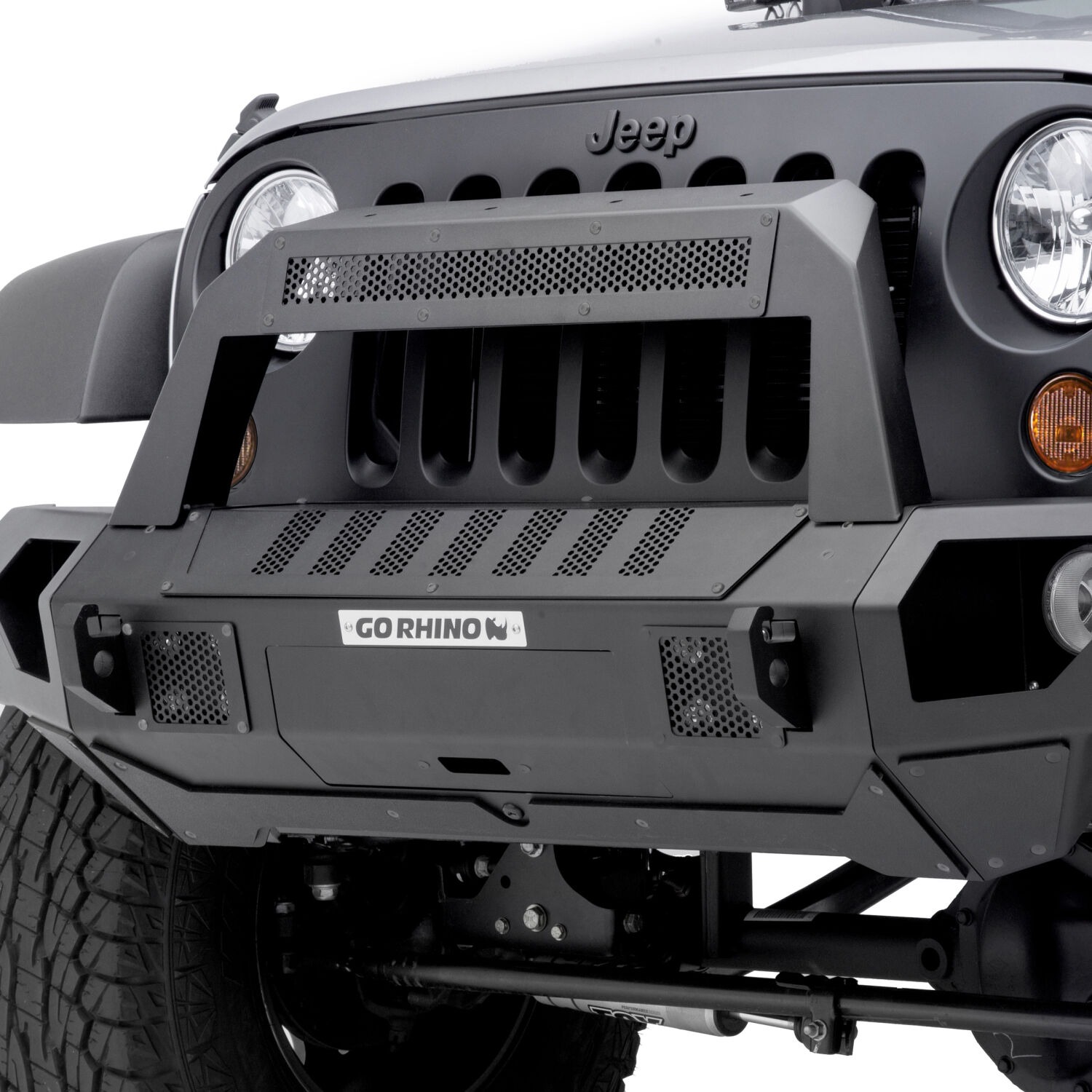 Go Rhino 25101T - Bumper Plates & Hardware, Crew Cab, Black