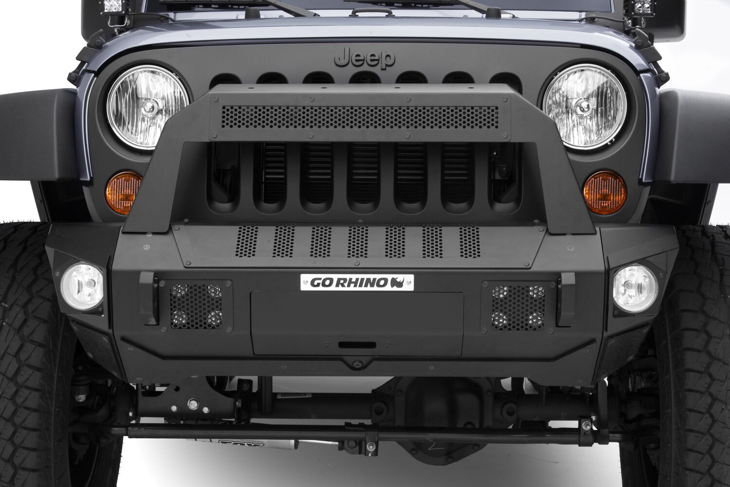 Go Rhino 25101T - Bumper Plates & Hardware, Crew Cab, Black