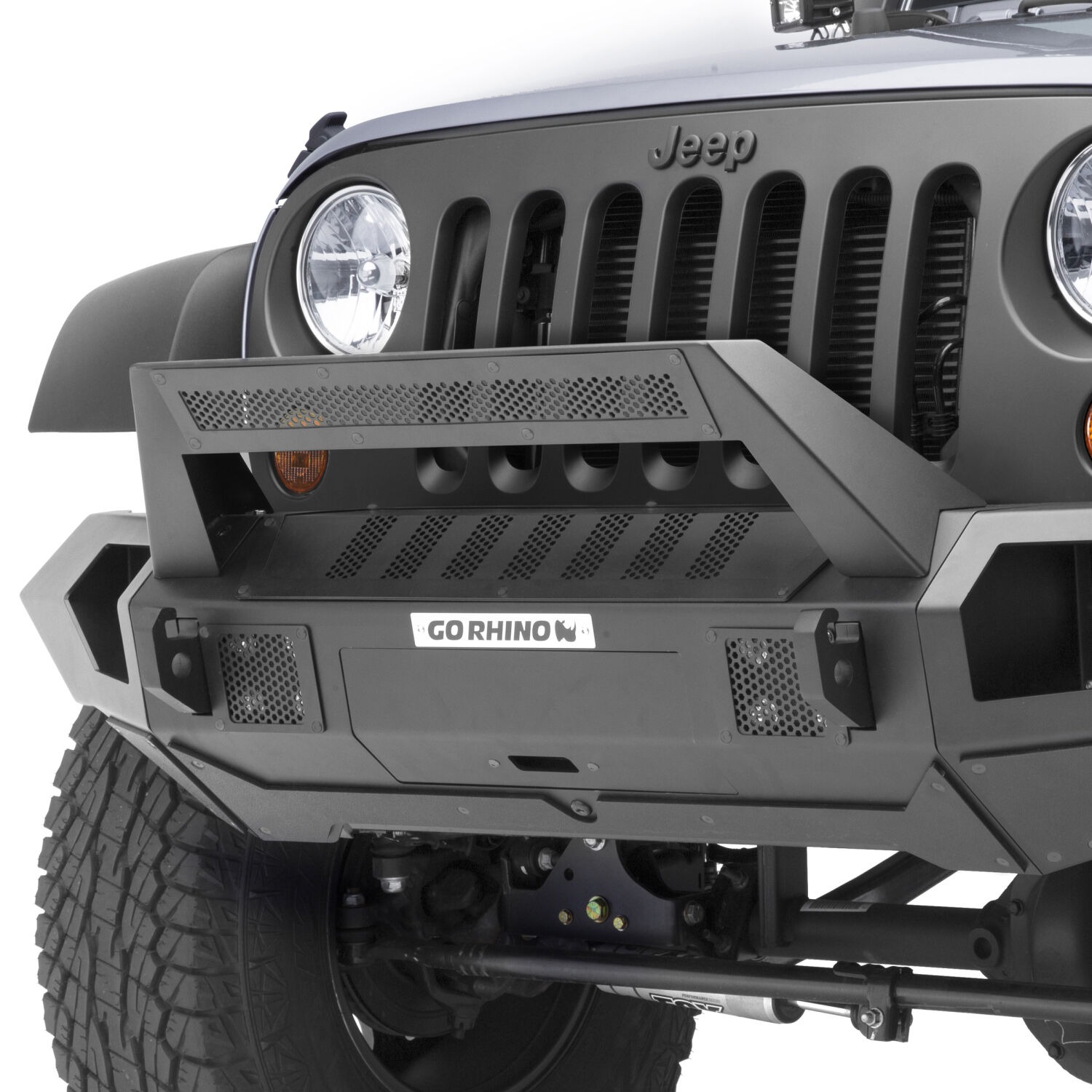 Go Rhino 25102T - Bumper Plates & Hardware, Crew Cab, Black