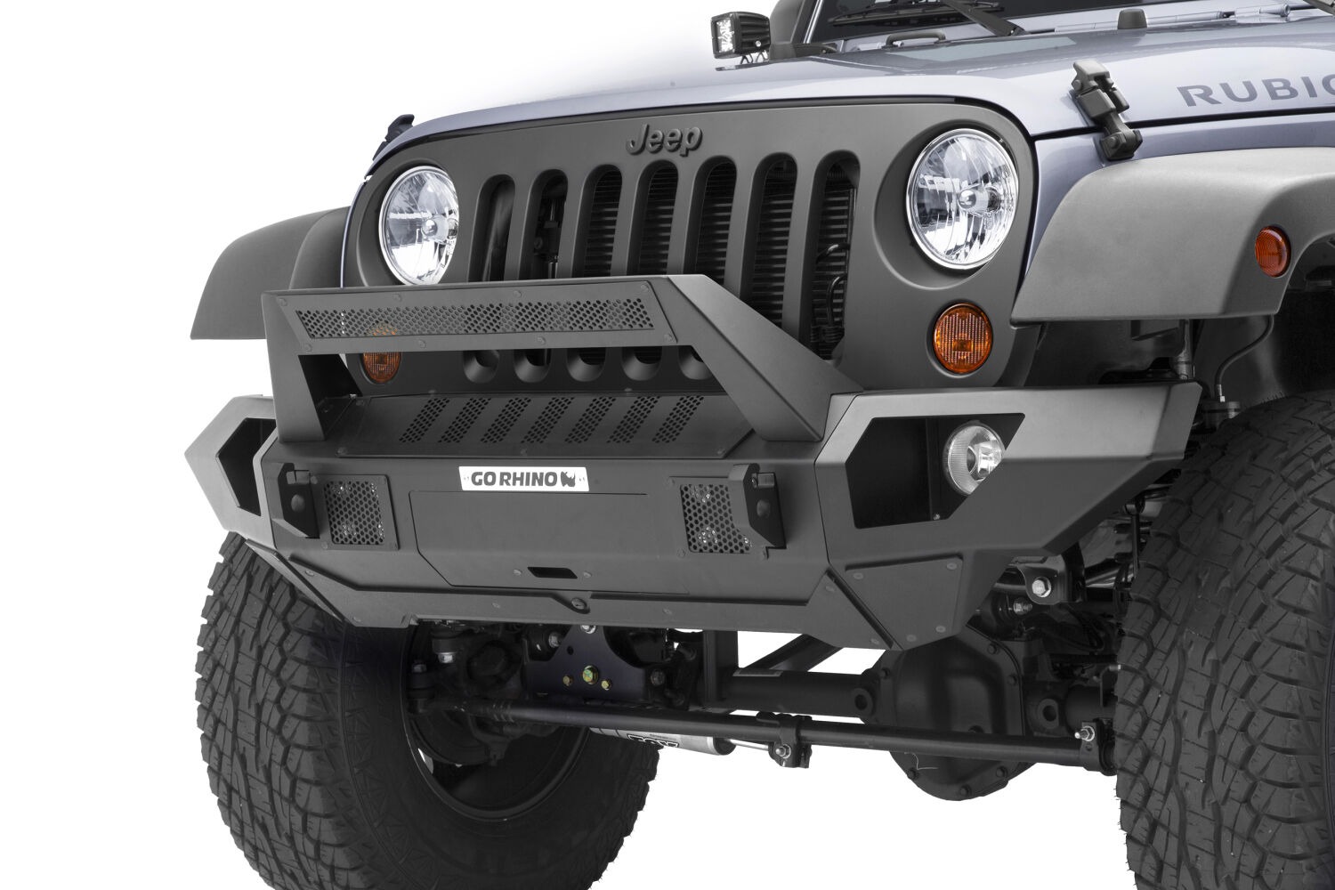 Go Rhino 25102T - Bumper Plates & Hardware, Crew Cab, Black