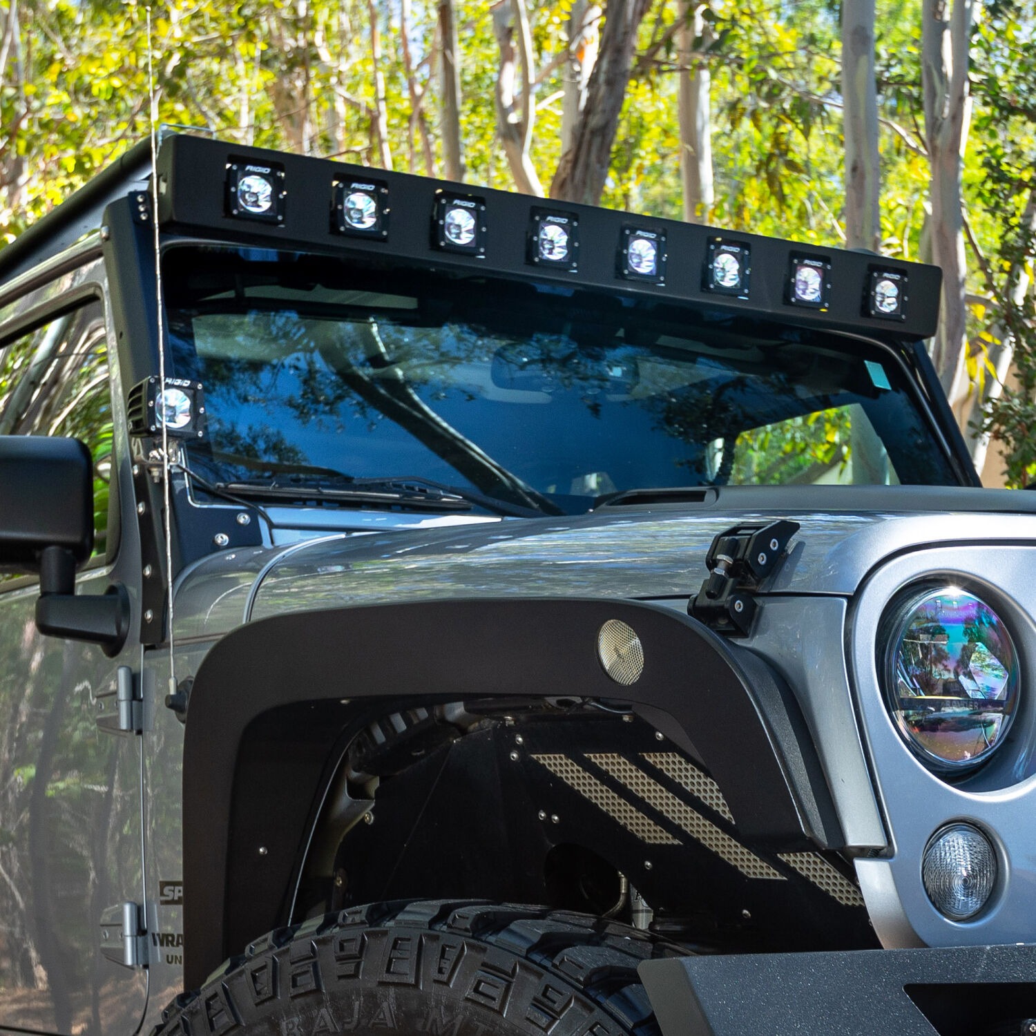 Go Rhino 738300T - Light Mounting Brackets, Black, Jeep Accessory