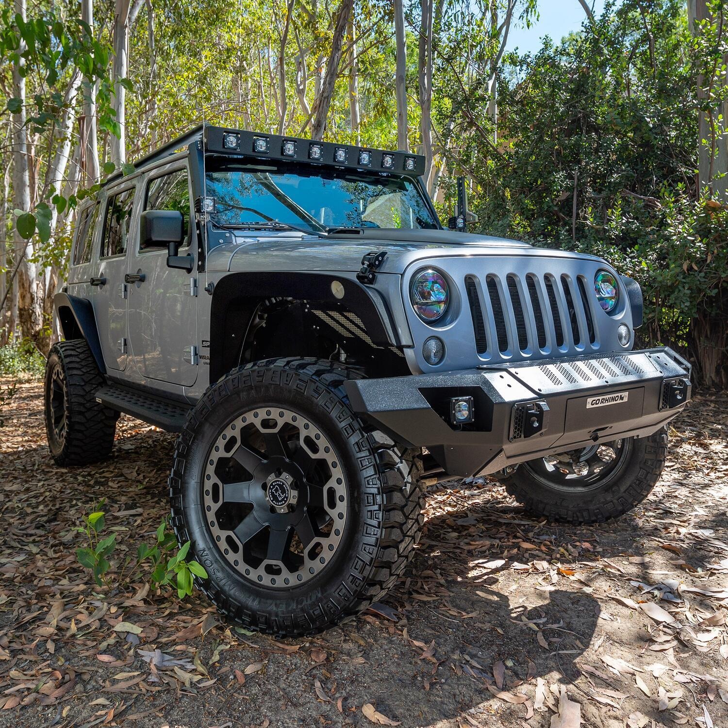 Go Rhino 738300T - Light Mounting Brackets, Black, Jeep Accessory
