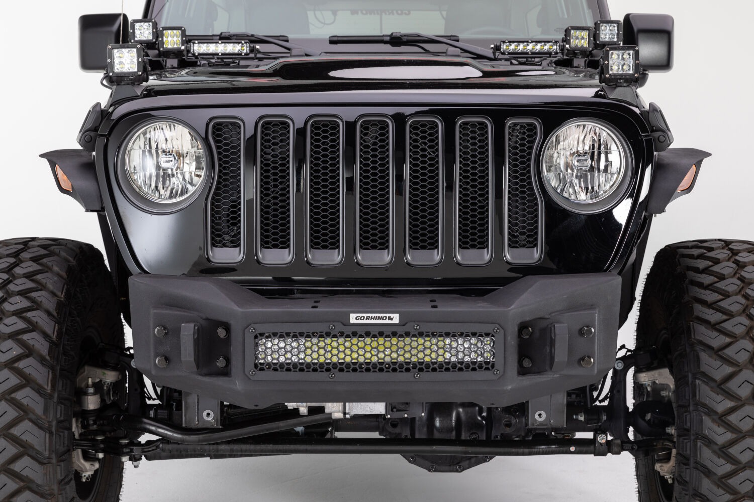 Go Rhino 331100T - Rockline Bumpers, Black, Steel