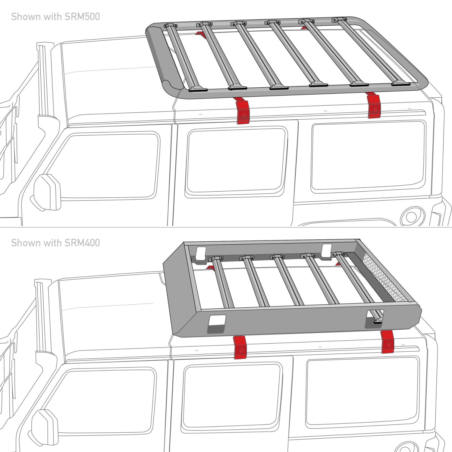 Go Rhino 5910010T - Roof Racks, Textured Black, SRM