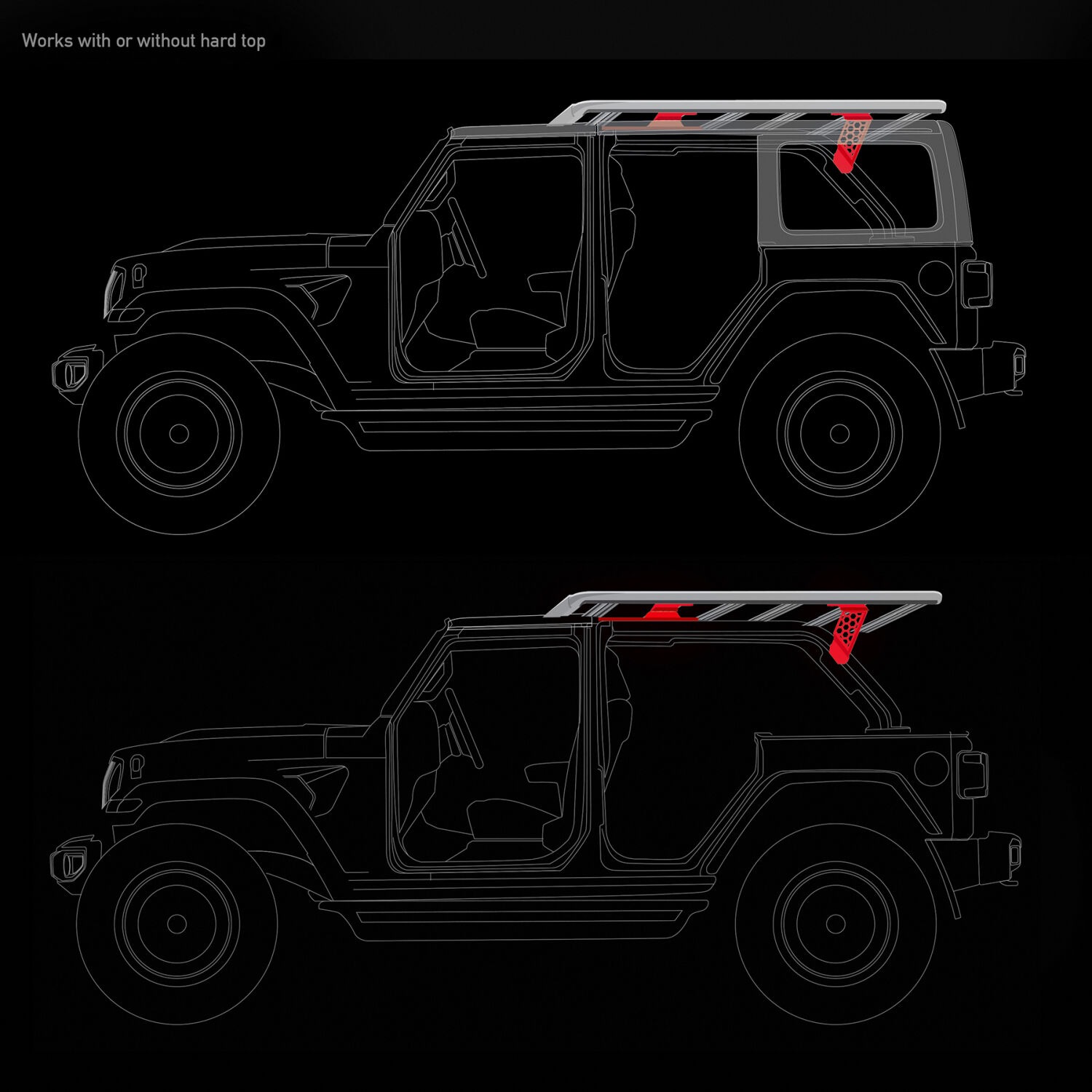 Go Rhino 5910012T - SRM Roof Racks, Textured Black, Steel