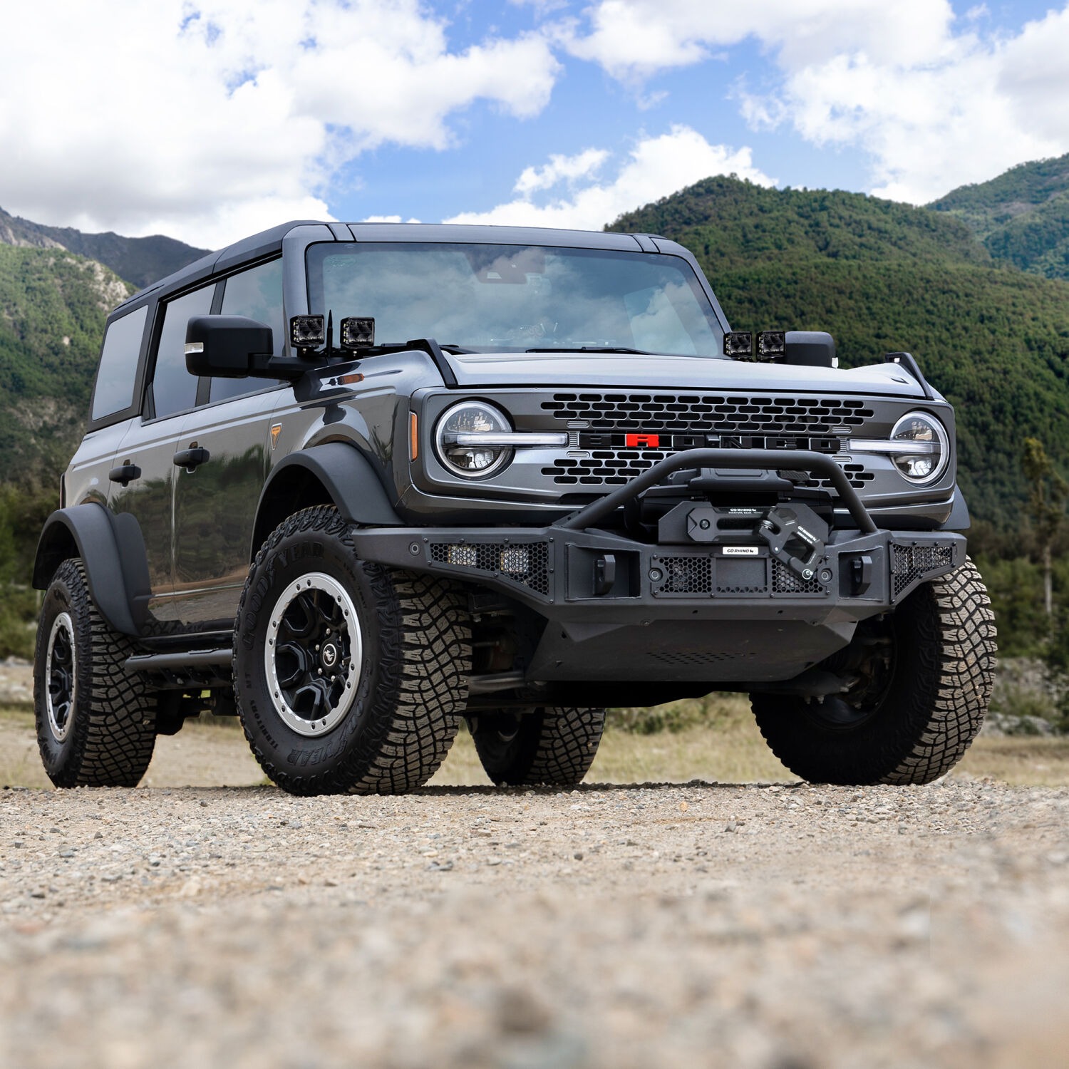 Go Rhino 331401T - Rockline Bumpers, Black, Steel