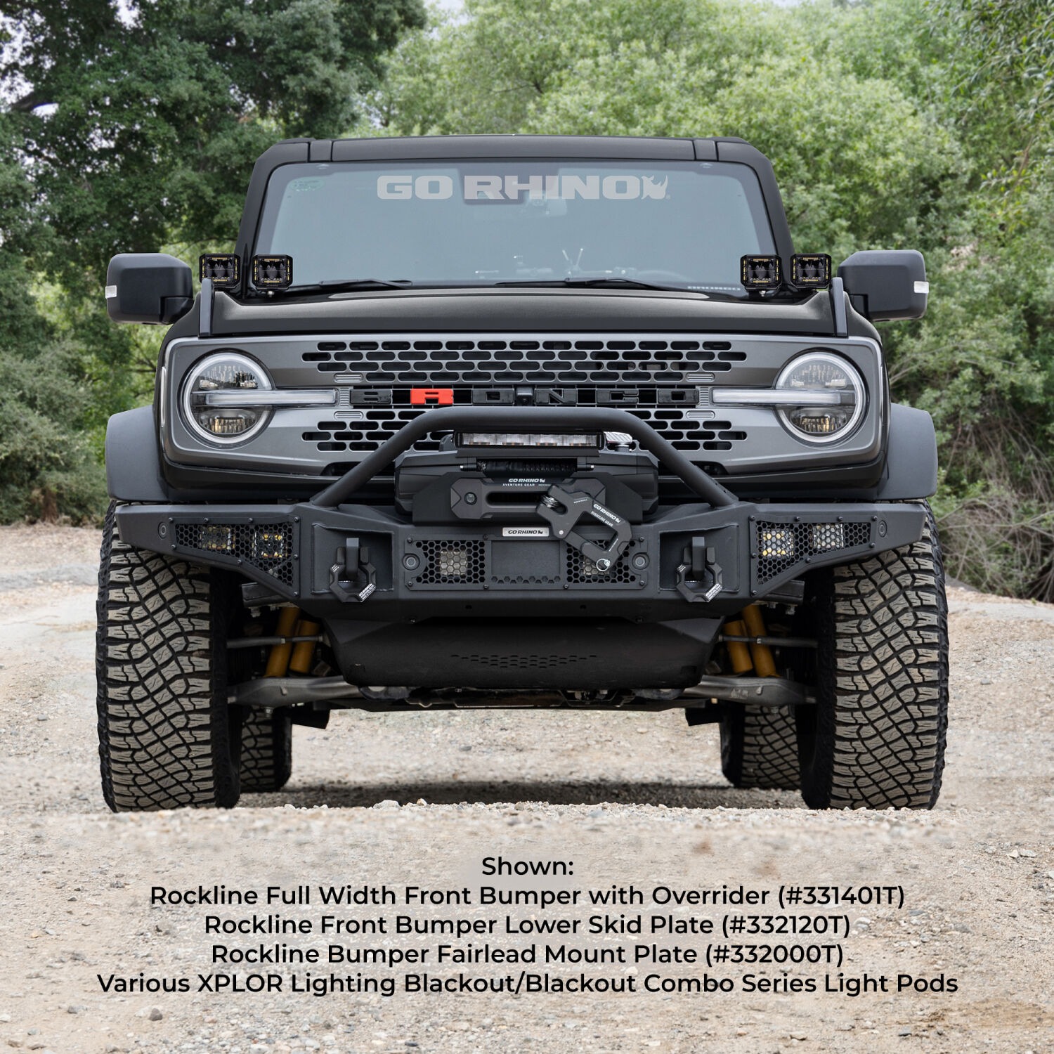 Go Rhino 331401T - Rockline Bumpers, Black, Steel