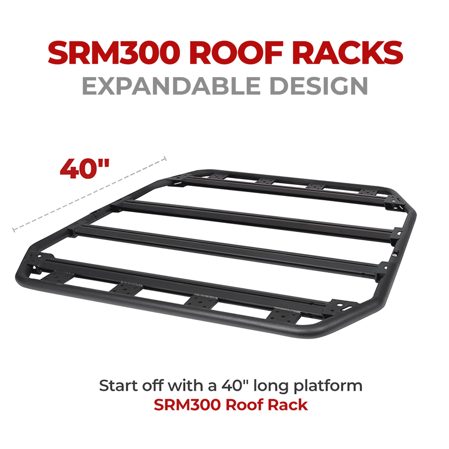 Go Rhino 5933040T - SRM Roof Racks, Black, Aluminum