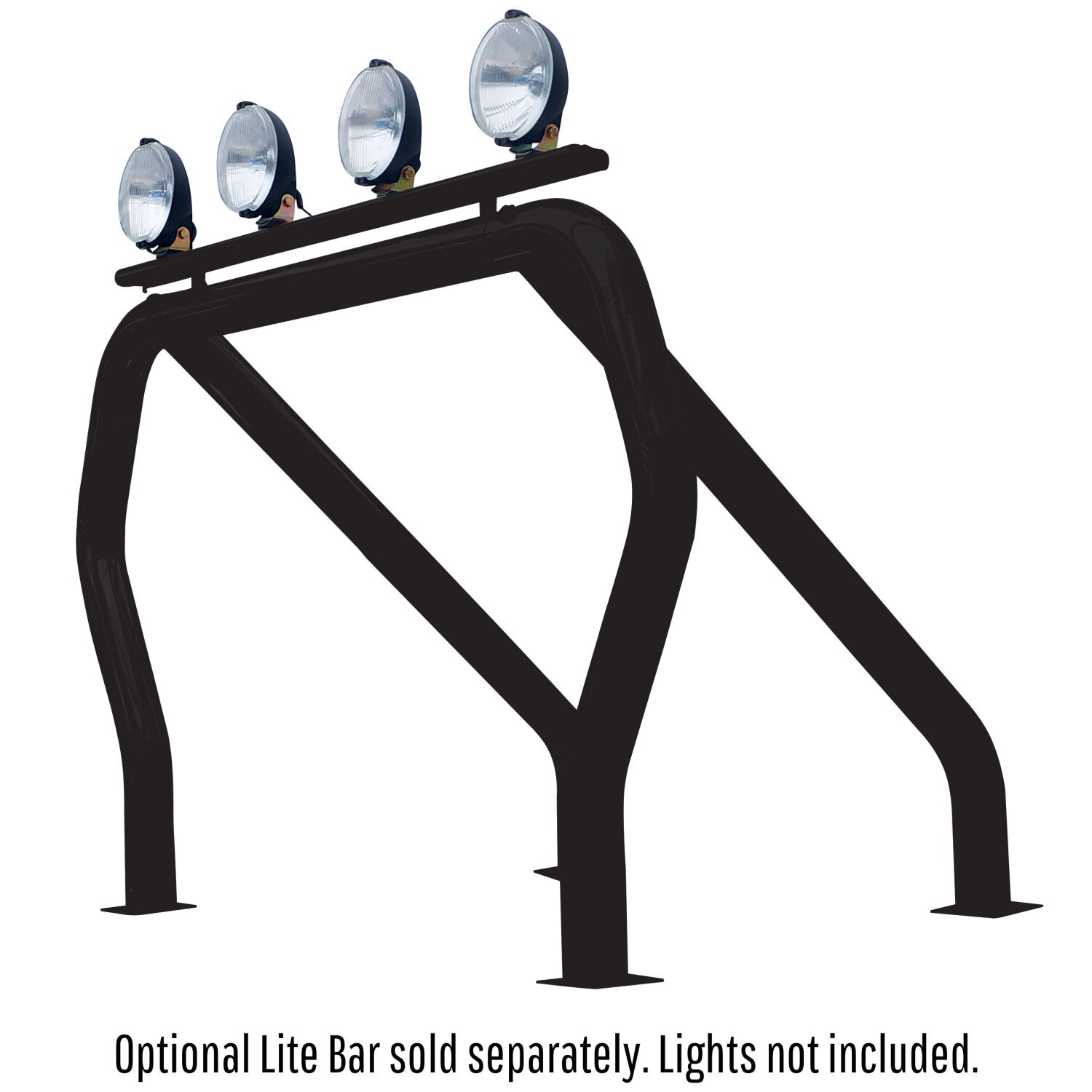 Go Rhino 9109370SSB Bed Bars Complete Kit - Single Bar/Single Kicker, Black