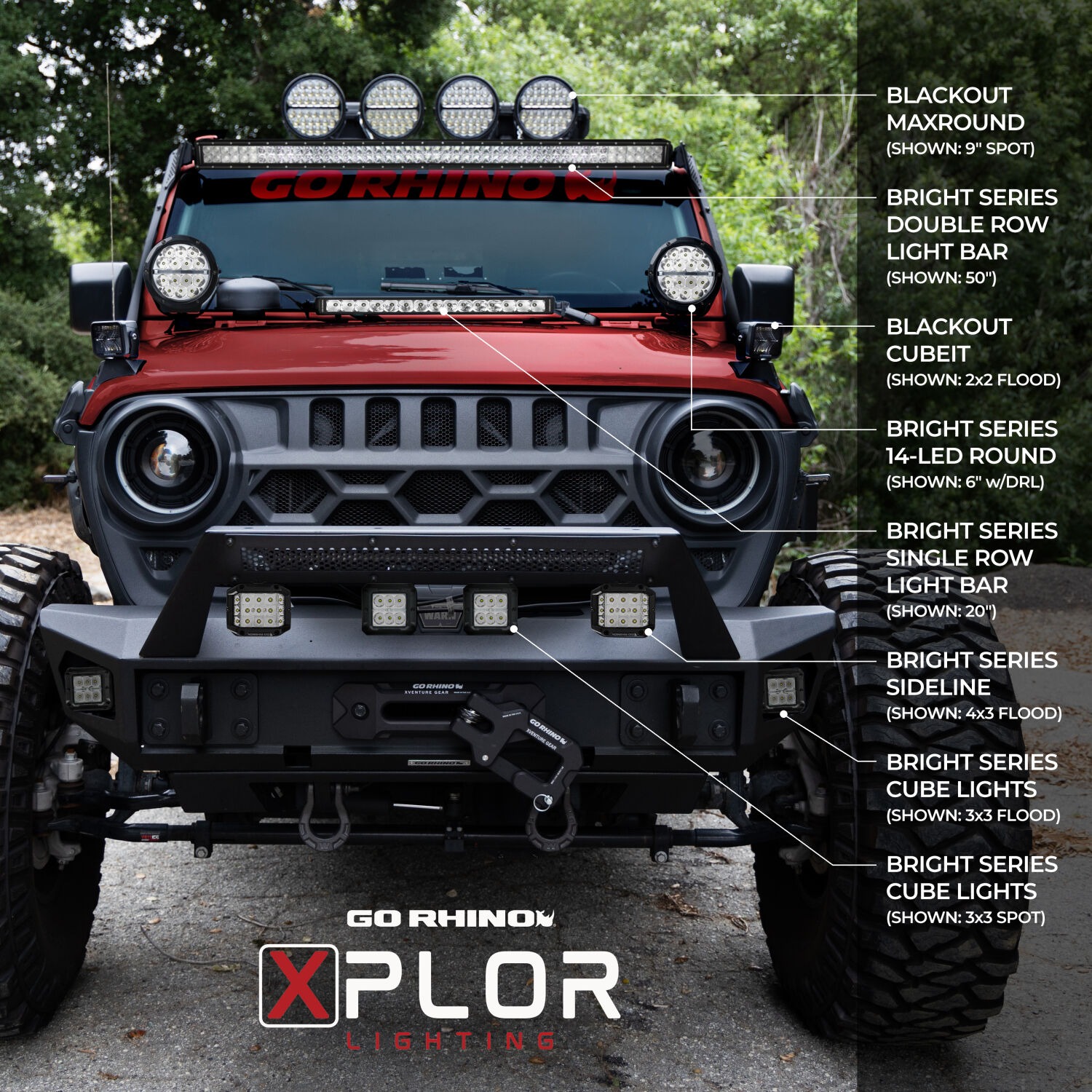 Go Rhino 750700623DRS - LED Light Kits, Anodized, XPLOR Bright