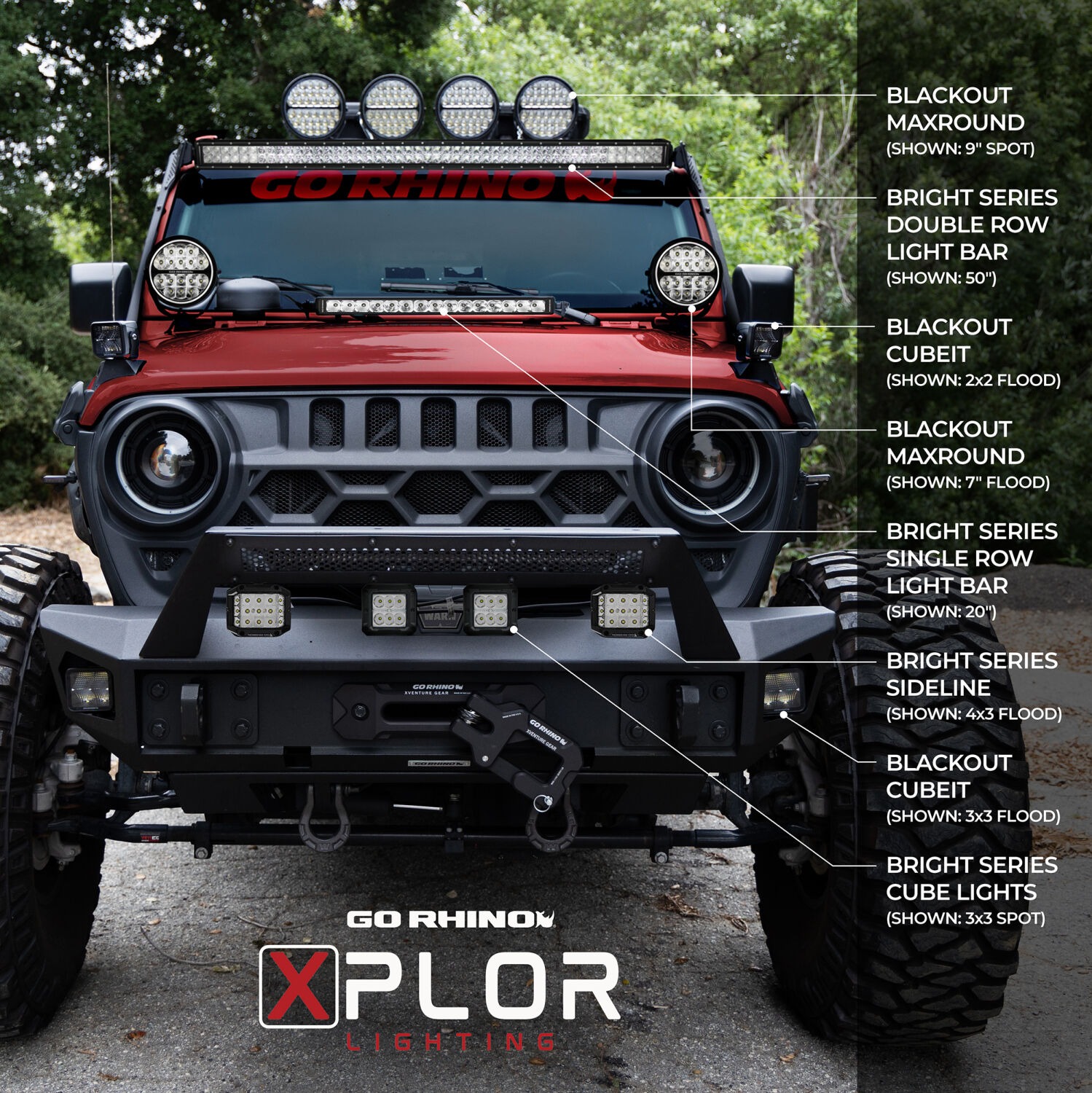 Go Rhino 750152013CSS - LED Light Kits, Anodized, XPLOR Bright