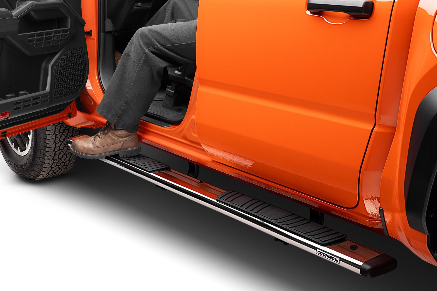 Go Rhino 685443280PS - Running Boards & Steps, Crew Cab, Silver