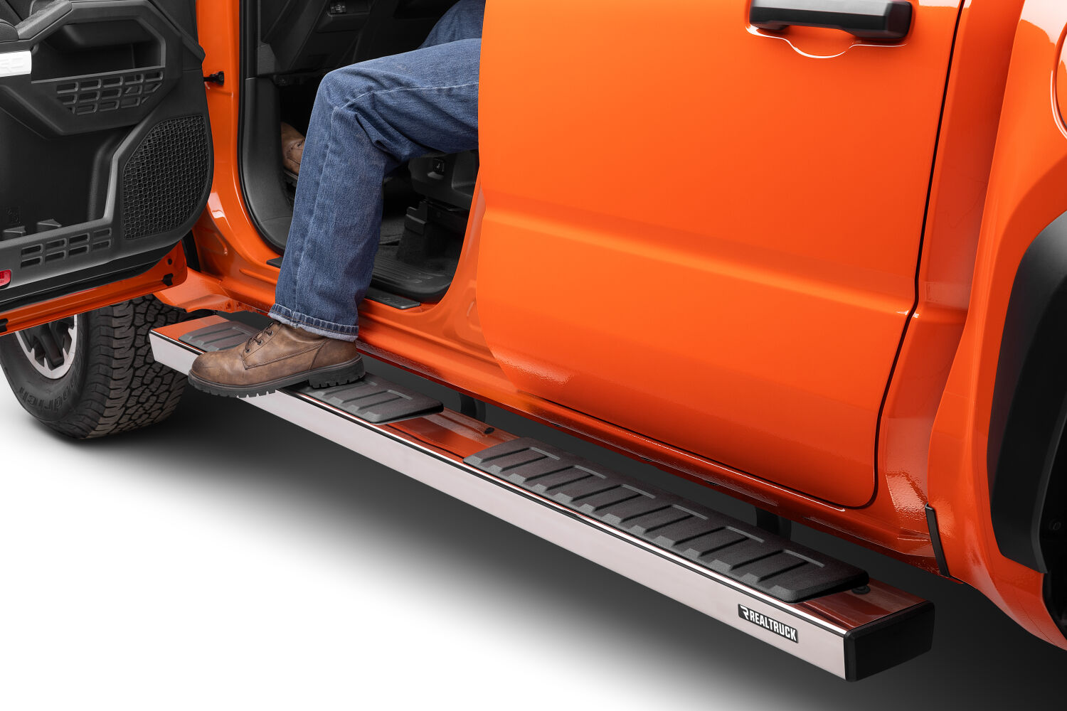 Go Rhino 6862443280PS - Running Boards & Steps, Crew Cab, Silver