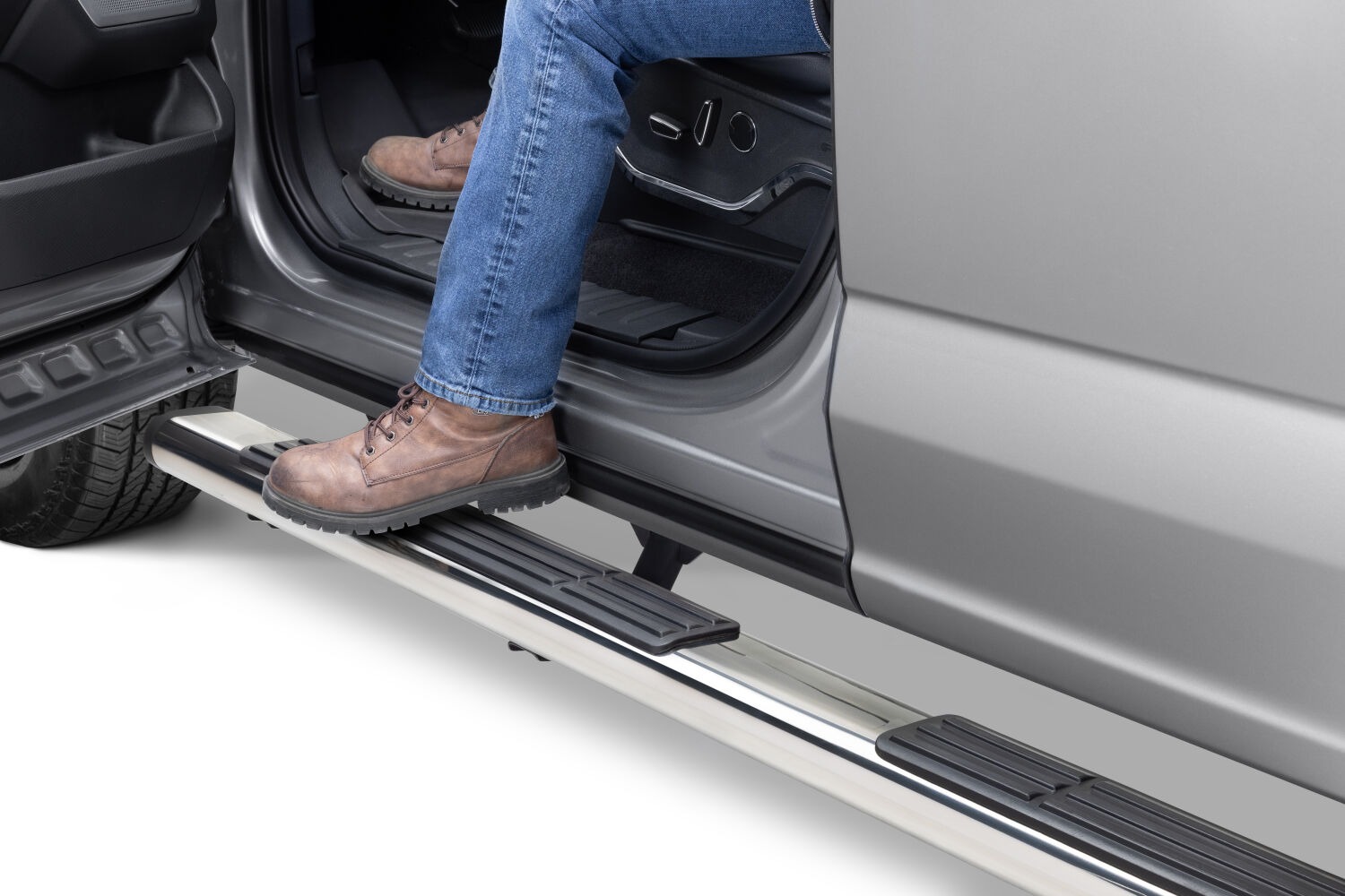 Go Rhino 686415587PS - Running Boards & Steps, Crew Cab, Silver